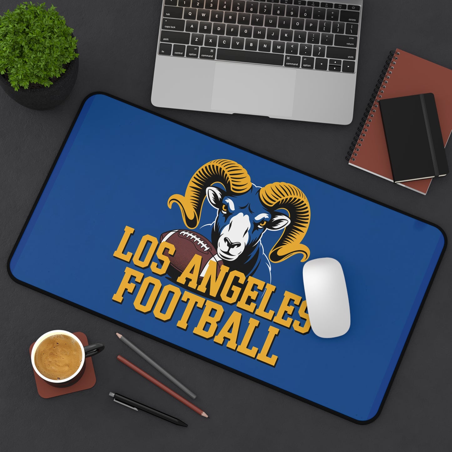 Los Angeles Football High Definition Print Non Slip Desk Mat Office Home Mouse Pad Sports Fan Gift Ultra Smooth Surface Rubber Backing