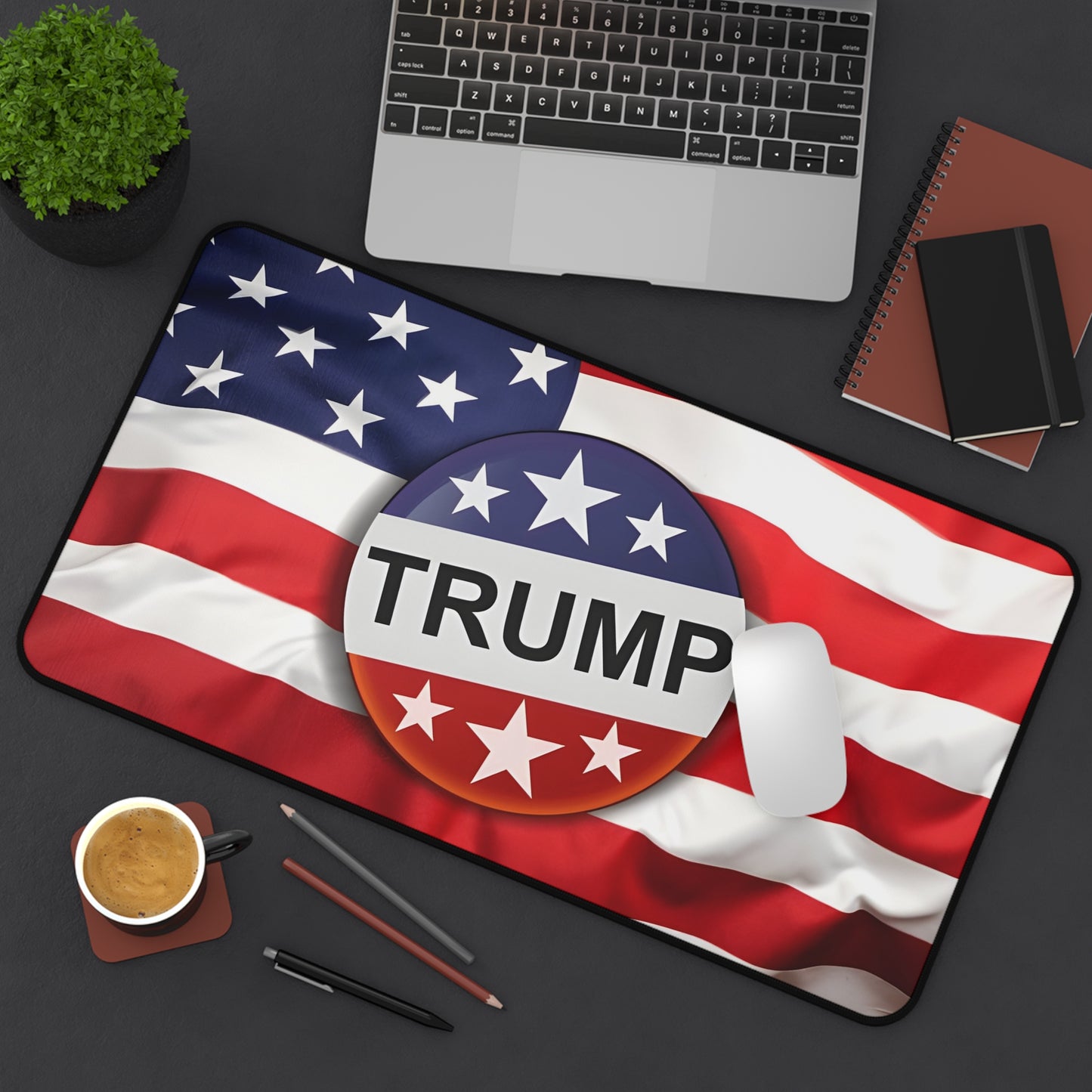 Trump American Flag Desk Mat — Patriotic Political Mousepad