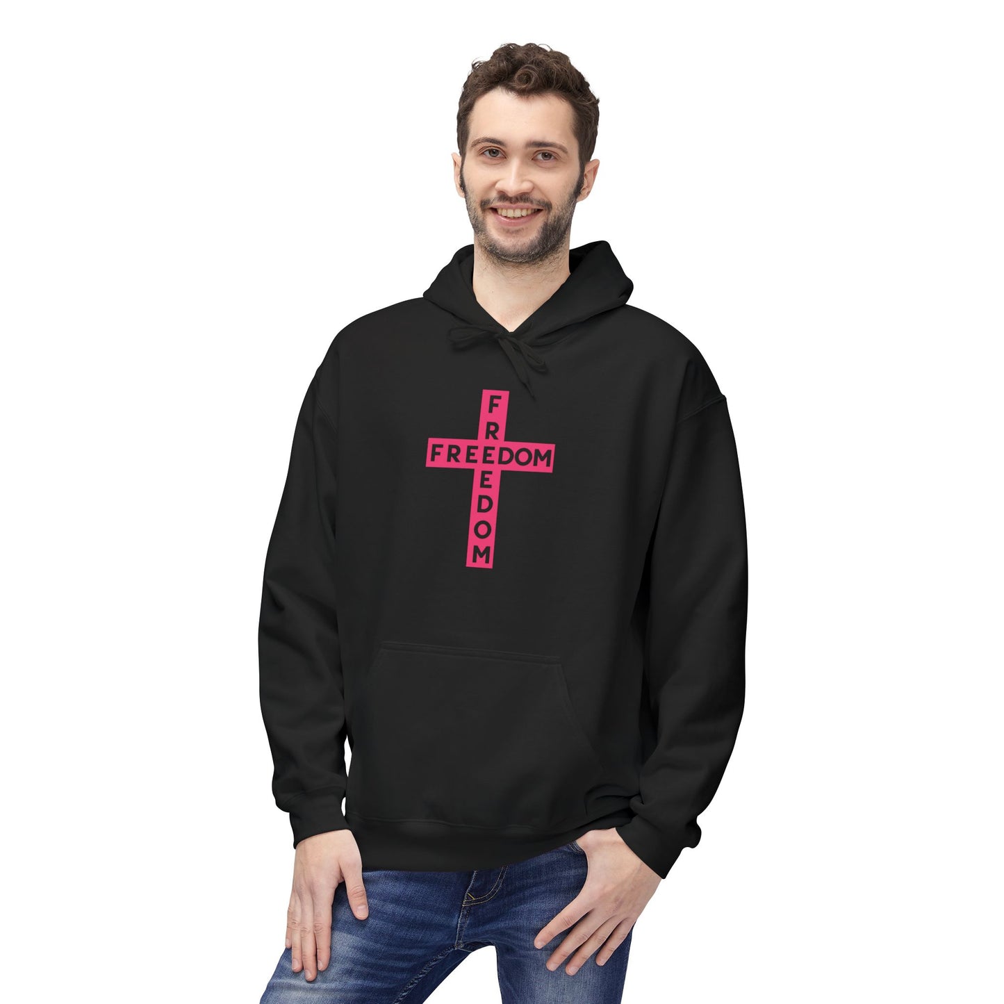 Freedom Cross Pink Hoodie Charlie Kirk Fan Gear
