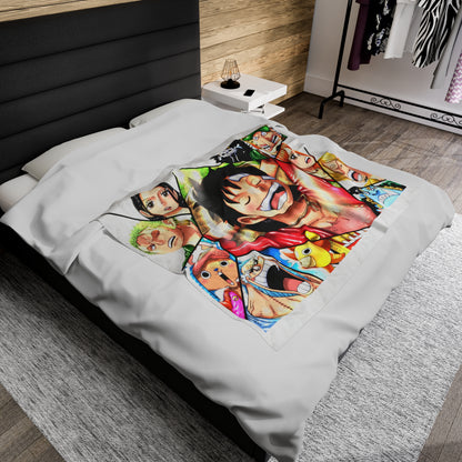 One Piece Anime Cartoon Monkey Zoro Velveteen Plush Blanket