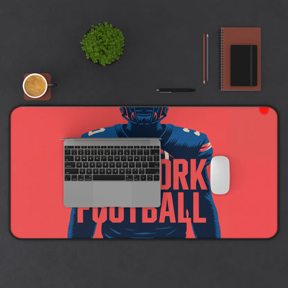 New York Football High Definition Print Non Slip Desk Mat Office Home Mouse Pad Sports Fan Gift Ultra Smooth Surface Rubber Backing