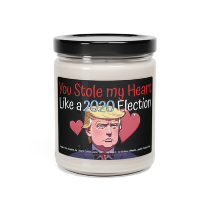 Du hast mein Herz gestohlen wie ein Trump-Valentinstagsgeschenk mit duftender Sojakerze im Cartoon-Stil für die Wahl 2020