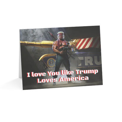 Ich liebe dich wie Trump Loves America MAGA-Jubiläumsgrußkarten