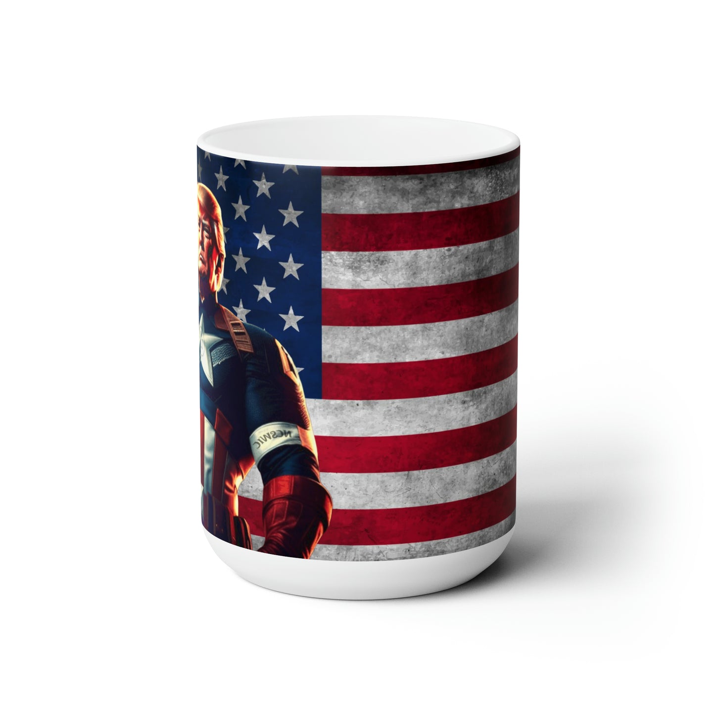 Captain Trump American Flag Jumbo Ceramic Coffee Mug 15oz