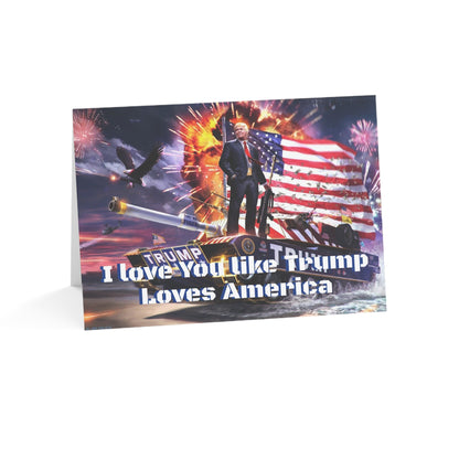 Ich liebe dich wie Trump Loves America MAGA Solider Jubiläumsgrußkarten