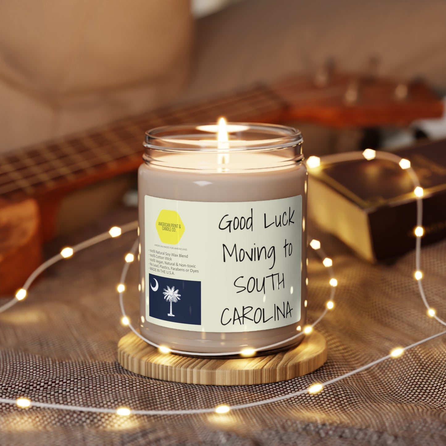Good Luck moving to South Carolina scented Soy Candle, 9oz