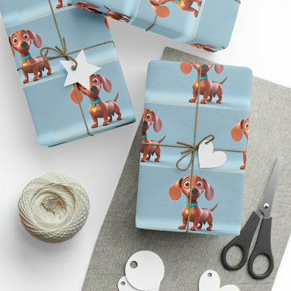 Cute Cartoon Dachshund Weiner Dog Birthday Gift Present Holiday Wrapping Paper