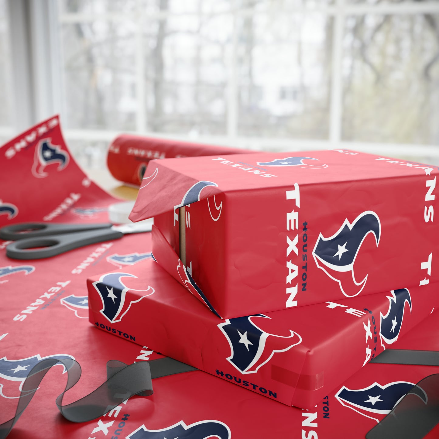 Houston Texans NFL Football Birthday Gift Wrapping Paper Holiday