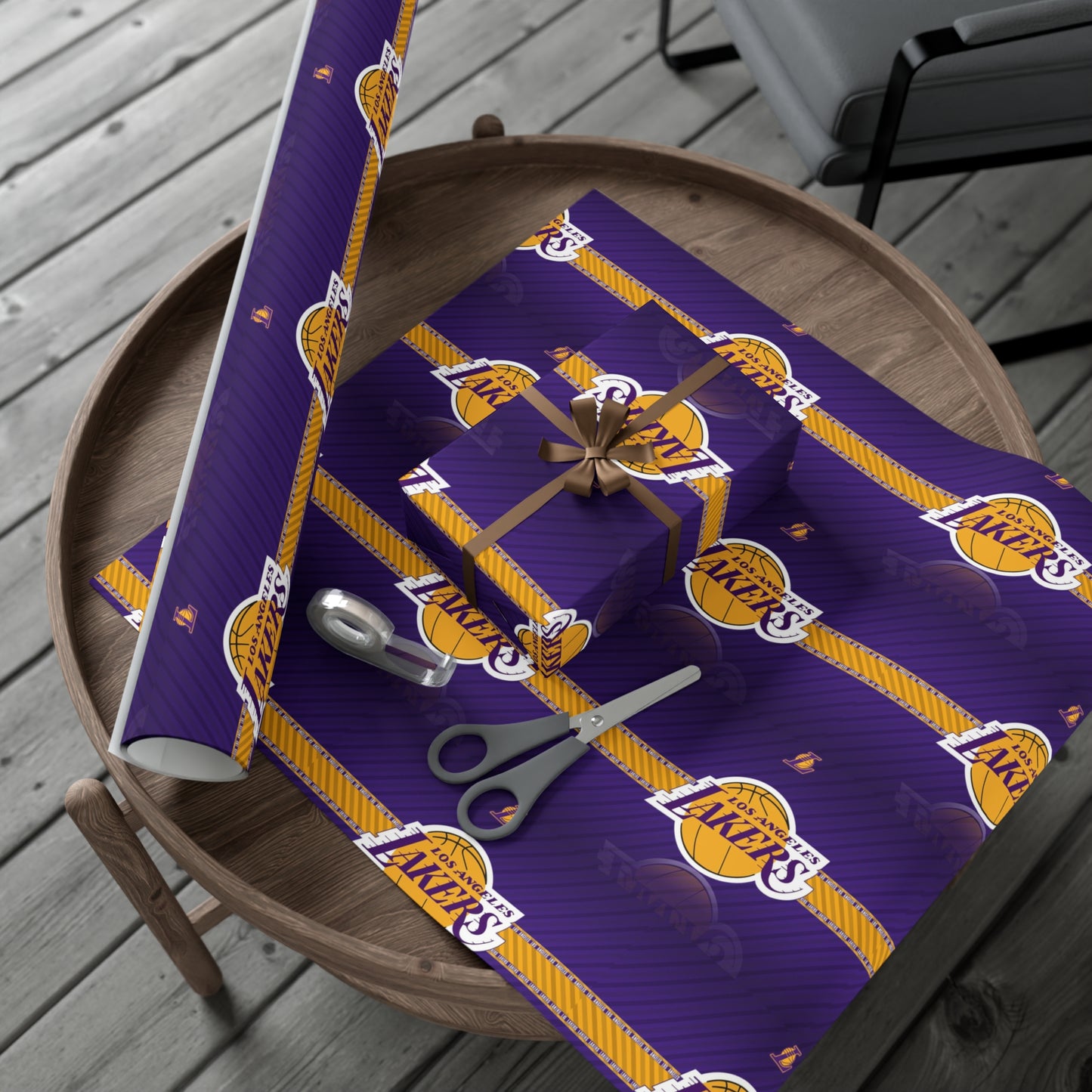 Geschenkpapier zum Geburtstag der Los Angeles Lakers, Fußball, Basketball, Urlaub