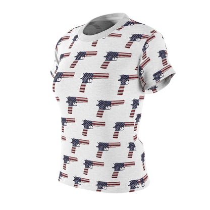 American Flag Pistol Damen Cut &amp; Sew T-Shirt 2A