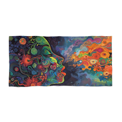 Hippie Trippy Girl Psychedelic Tie-dye Multicolored Jumbo Soft Beach Towel