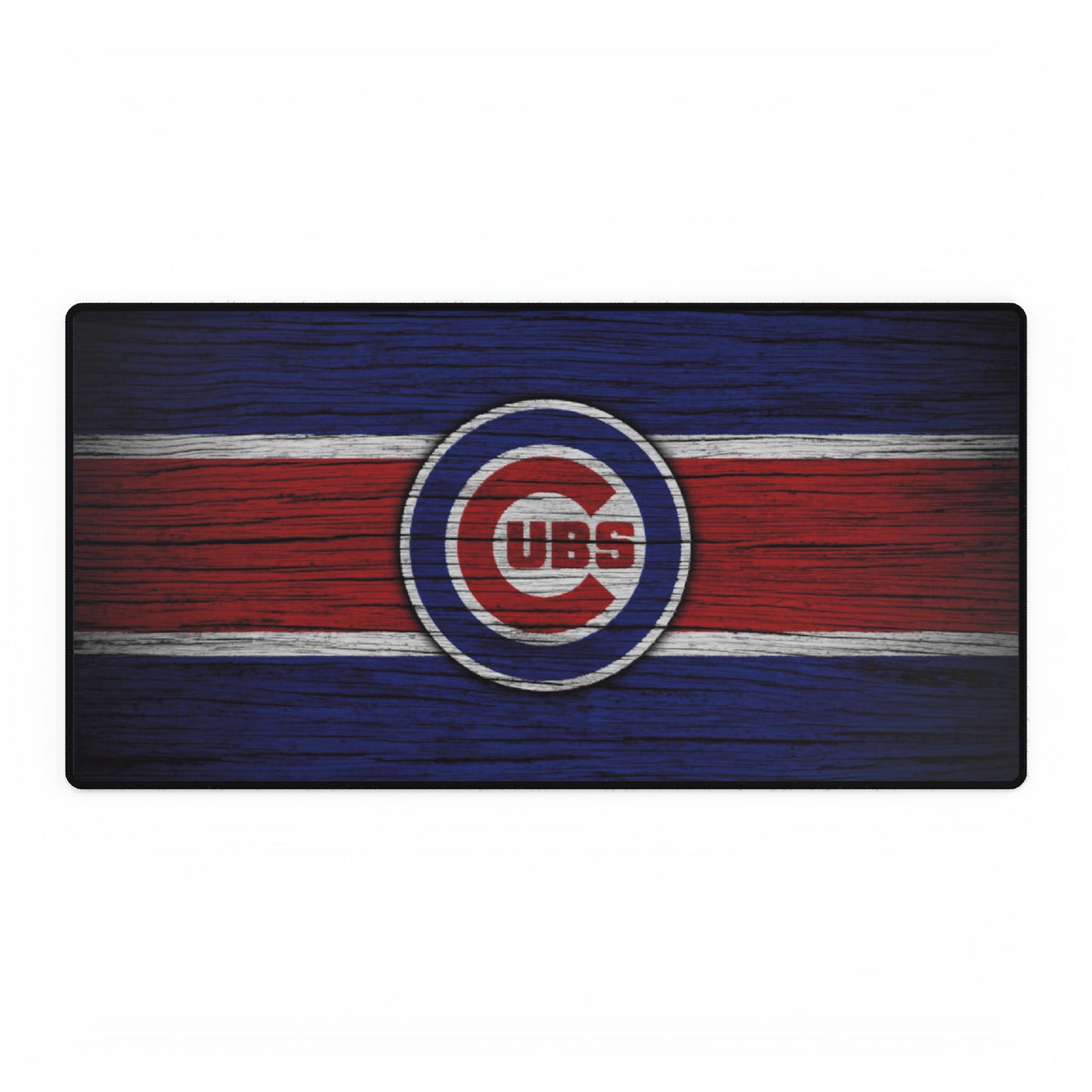 Chicago Cubs Woodgrain look MLB Baseball High Definition Print Desk Mat Mousepad