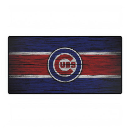 Chicago Cubs Woodgrain look MLB Baseball High Definition Print Desk Mat Mousepad