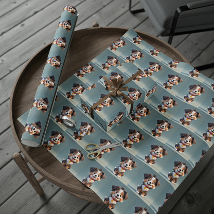 Australian Shepard Gray Birthday Gift Present Holiday Wrapping Paper Dog