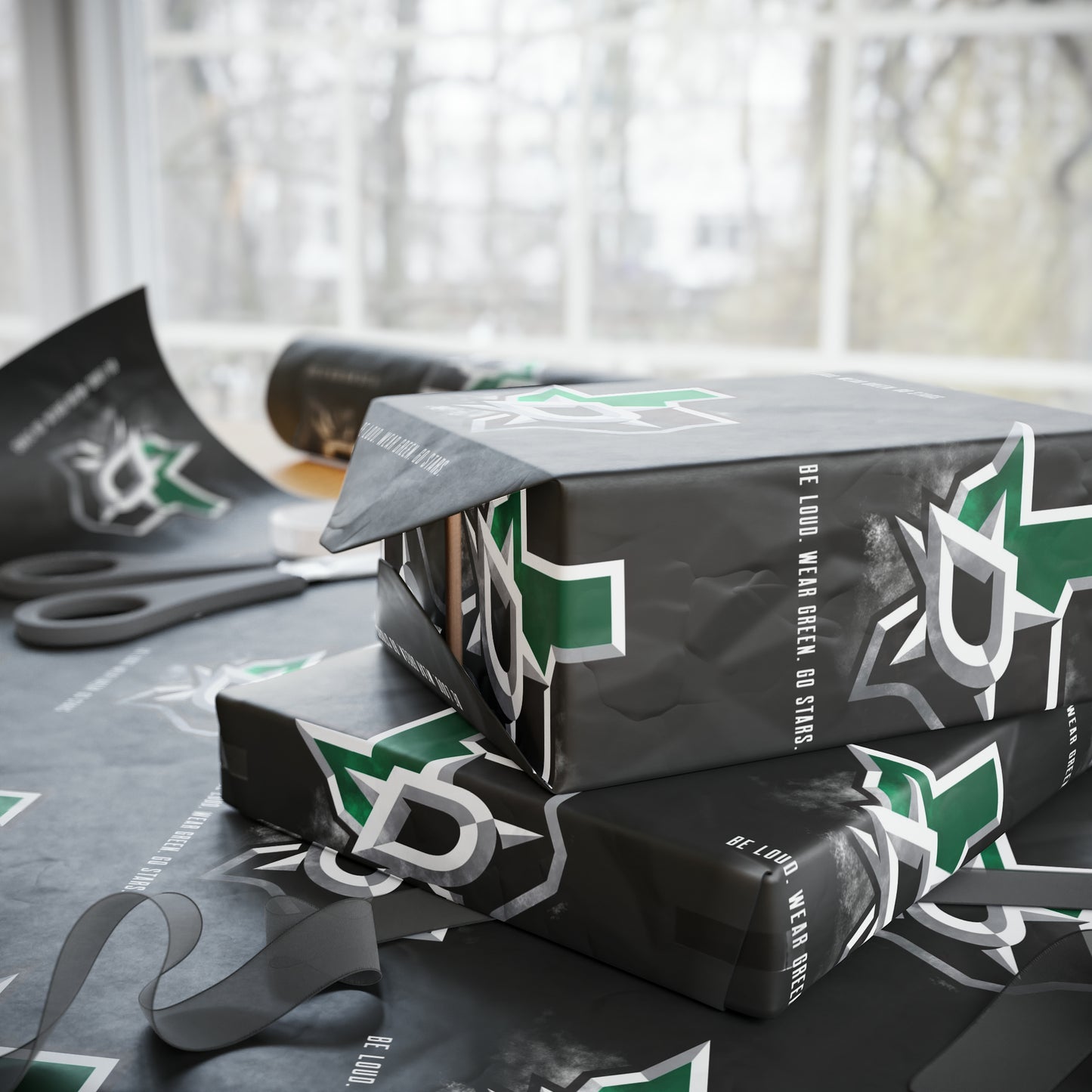 Dallas Stars NHL Hockey Geburtstagsgeschenkpapier Urlaub