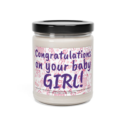 Congratulations on your baby Girl Scented Soy Jar Candle, 9oz