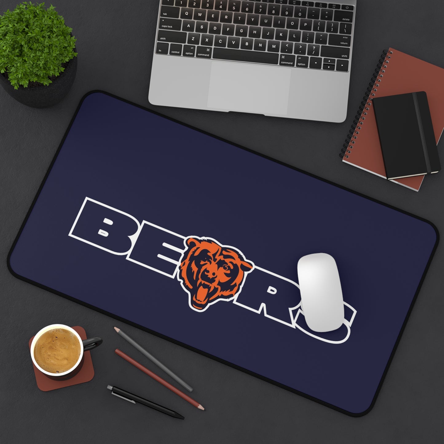 Chicago Bears Mascot Blue NFL Football High Definition PC Desk Mat Mousepad