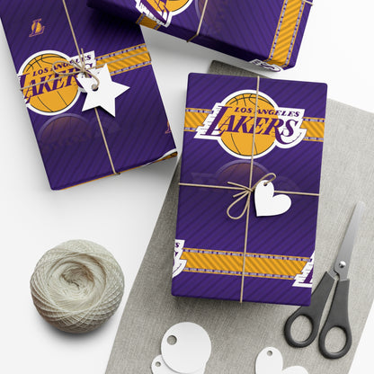 Geschenkpapier zum Geburtstag der Los Angeles Lakers, Fußball, Basketball, Urlaub