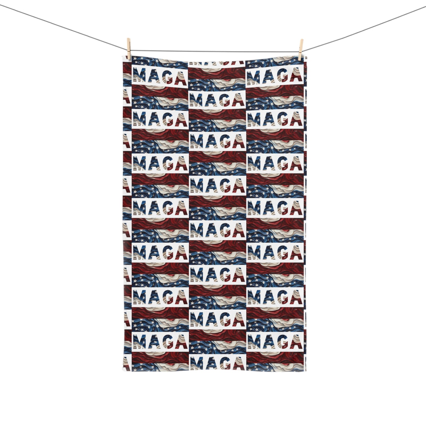 MAGA Red white and blue American Kitchen Bathroom Soft Hand Towel