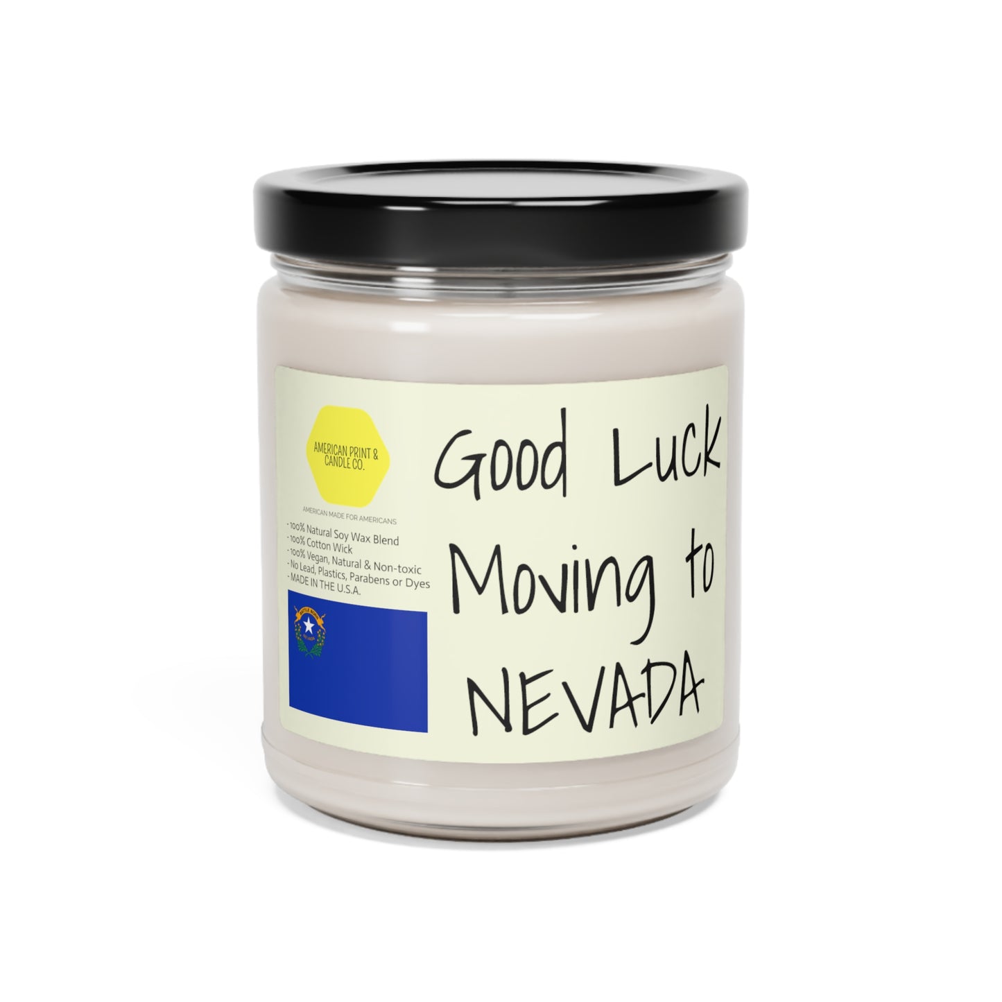 Good Luck moving to Nevada scented Soy Candle, 9oz