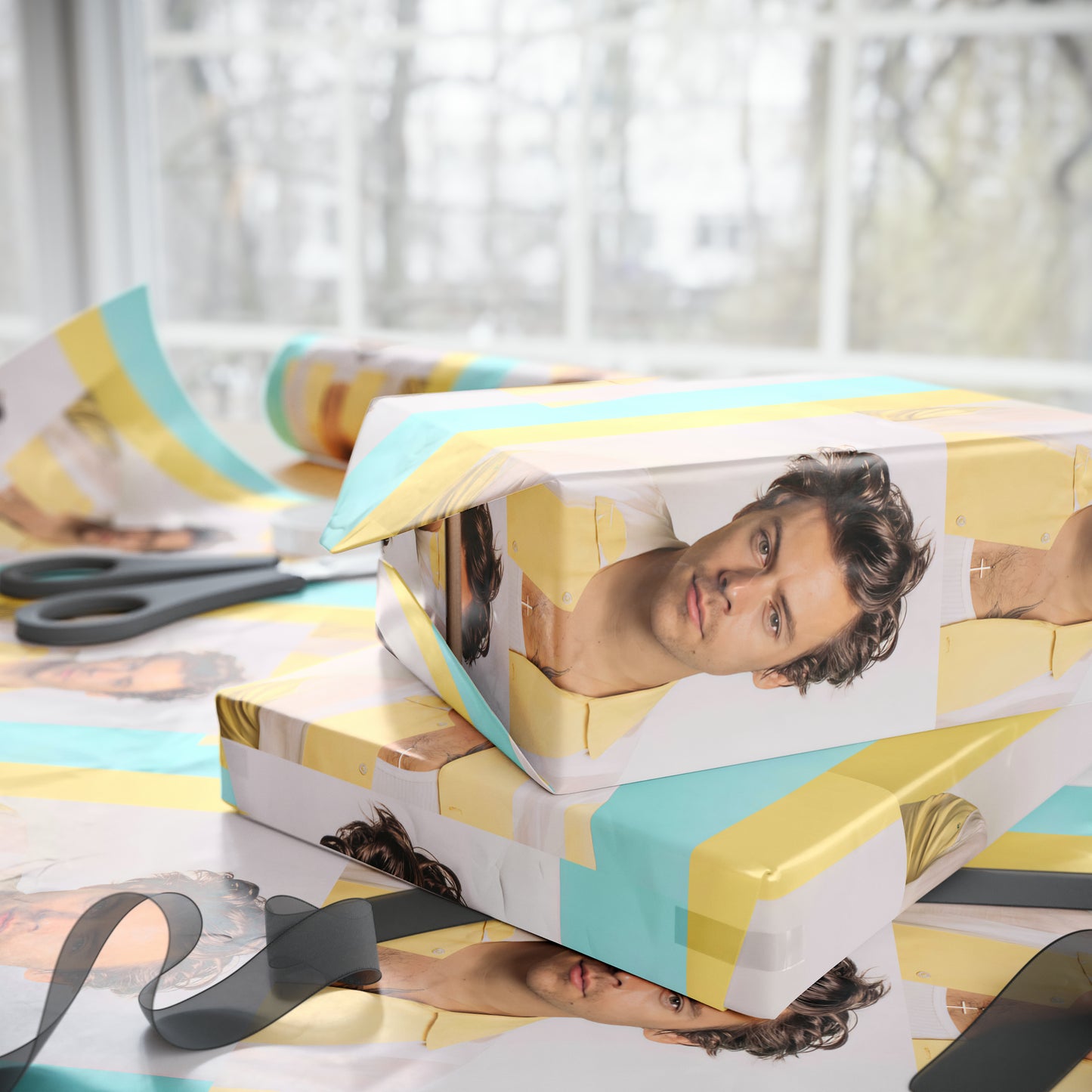 Harry Styles One Direction singer holiday present Birthday Gift Wrapping Papers