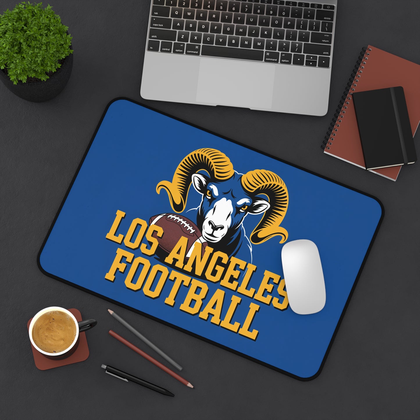 Los Angeles Football High Definition Print Non Slip Desk Mat Office Home Mouse Pad Sports Fan Gift Ultra Smooth Surface Rubber Backing