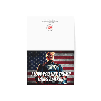 Captain Trump America Ich liebe dich wie Trump Loves America Jubiläumsgrußkarten