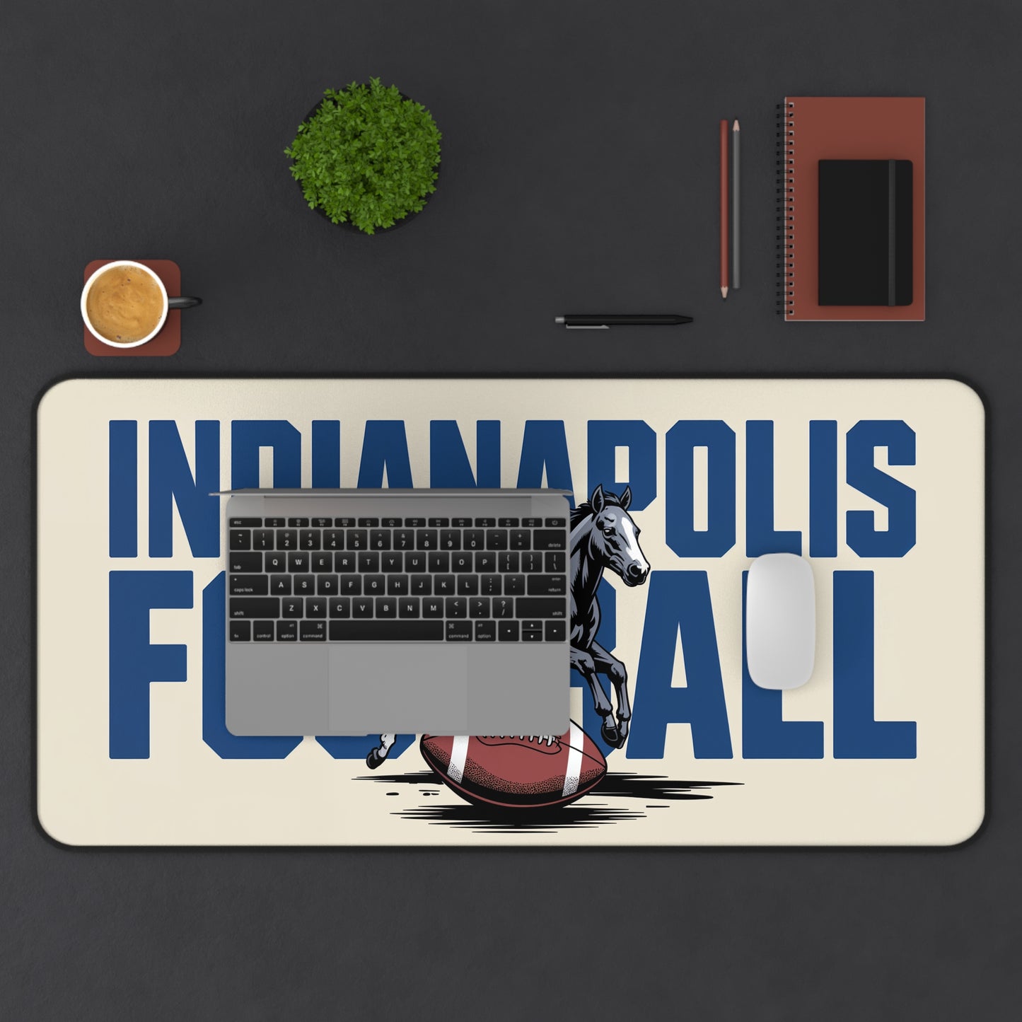 Indianapolis Football High Definition Print Non Slip Desk Mat Office Home Mouse Pad Sports Fan Gift Ultra Smooth Surface Rubber Backing