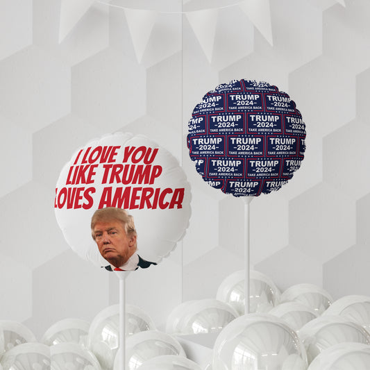 „I Love You like Trump Loves America“-MAGA-Ballon, rund und herzförmig, 27,9 cm