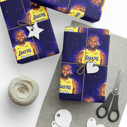 Lebron James LA Lakers NBA Birthday Gift Wrapping Paper Basketball Holiday