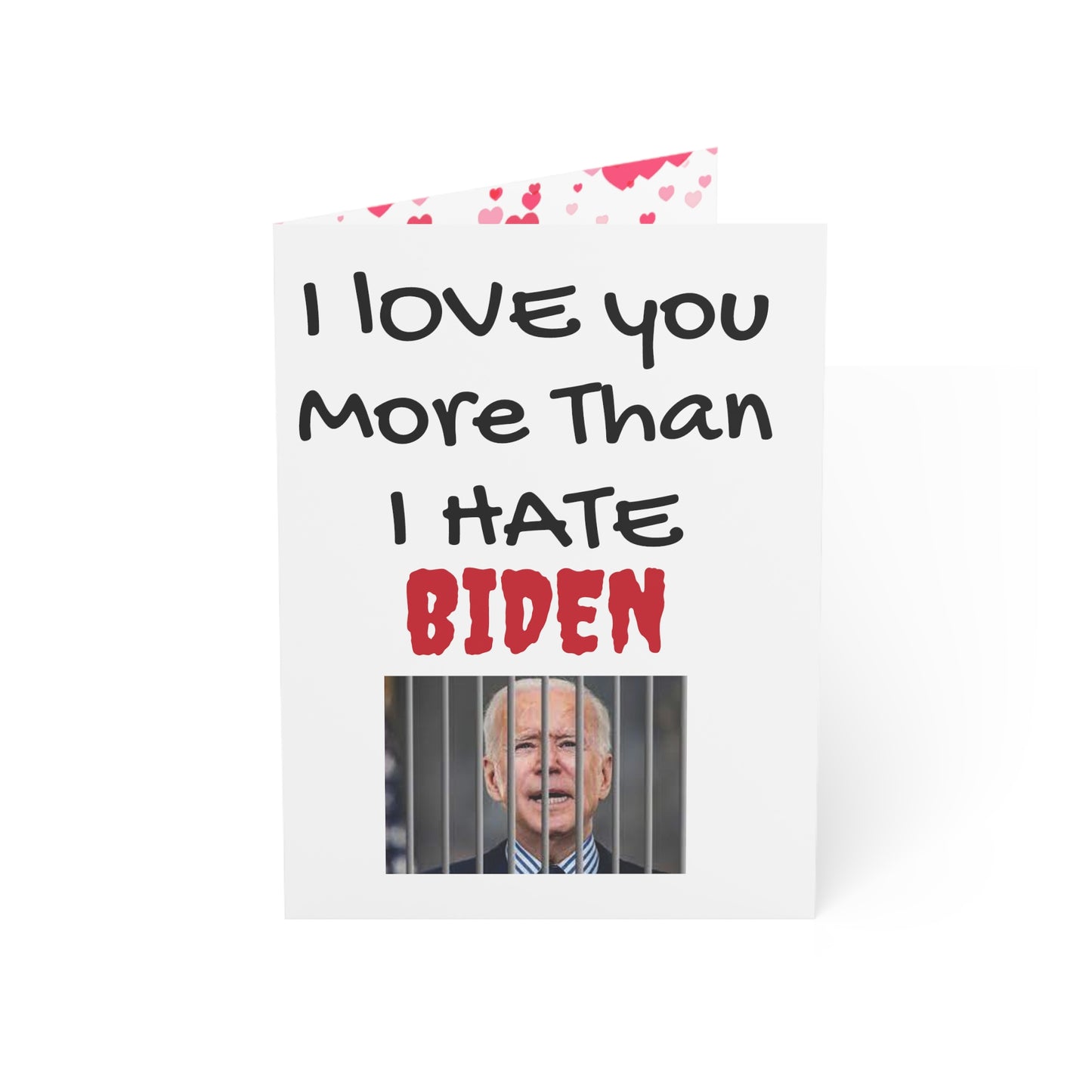 Ich liebe dich mehr als ich hasse BIDEN Jubiläums- oder Muttertagskarte MAGA Trump