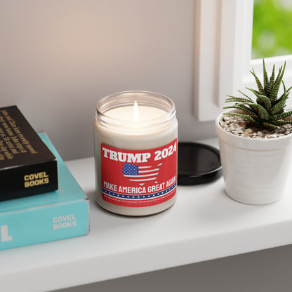 Trump 2024 Make America Great Again Scented Soy Glass Jar Candle 9oz