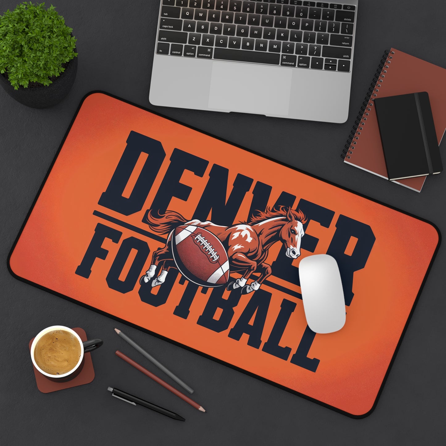 Denver Football High Definition Print Non Slip Desk Mat Office Home Mouse Pad Sports Fan Gift Ultra Smooth Surface Rubber Backing