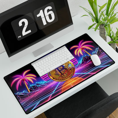Bitcoin Cryptocurrency Miami Cyberpunk style High Definition Desk Mat Mousepad
