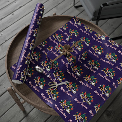 Baltimore Football Merry Christmas Sports Gift Wrap, Holiday Present Wrap, Christmas Gift Wrap, Gift Packaging