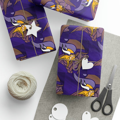 Minnesota Vikings Purple Skol Birthday Gift Wrapping Paper Holiday