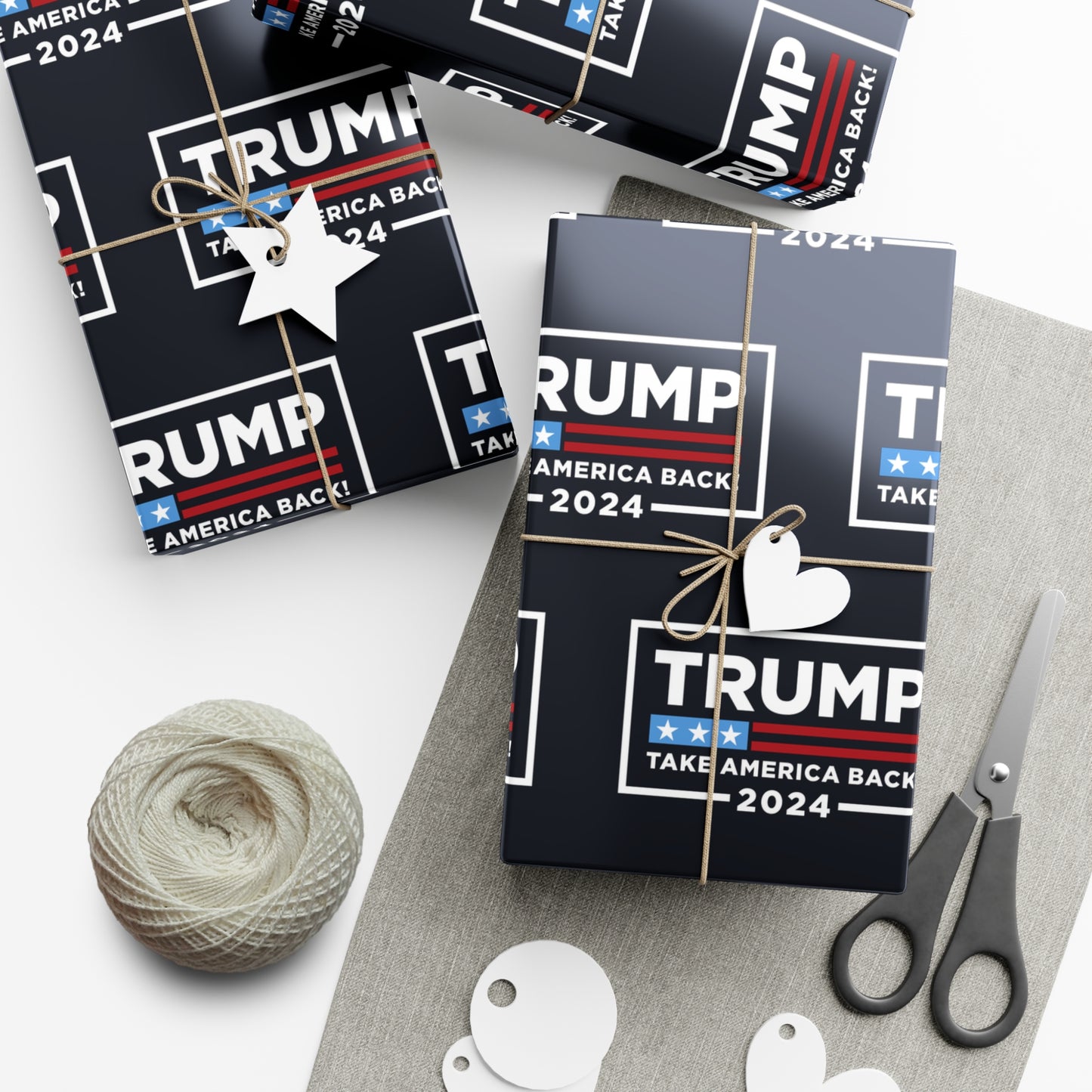 HD-Print Take America Back Trump Black Logo MAGA Holiday 2024 Gift Present Wrapping Papers