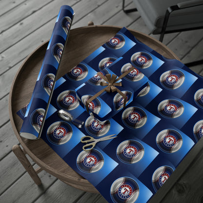 Texas Rangers Baseball MLB Birthday Gift Wrapping Paper Holiday