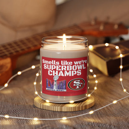Smells like we're Superbowl CHAMPS 49ers Scented Soy Candle, 9oz *San Francisco
