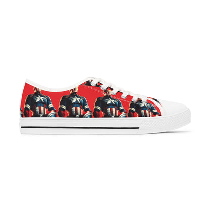 Captain Trump America Red All Over Print Women's Low Top Sneakers