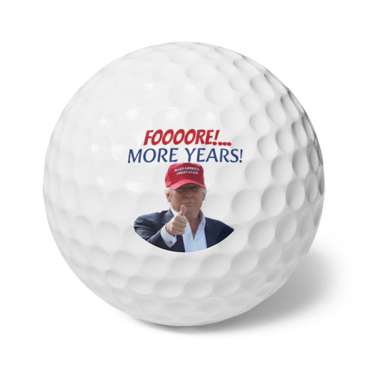 FORE more years Trump 2024 Vier hochwertige Golfbälle, 6 Stück