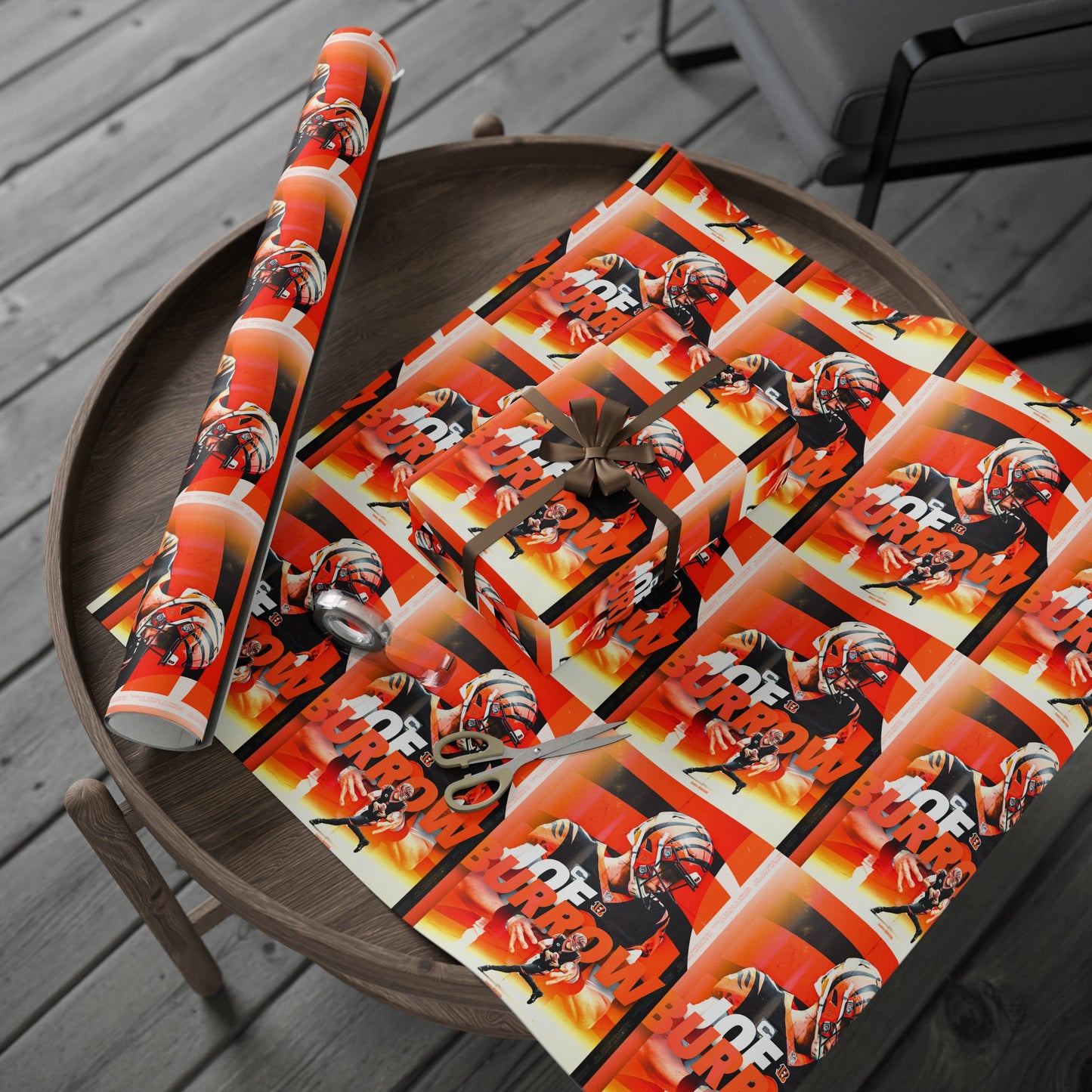 Joe Burrow Cincinnati Bengals NFL Football Birthday Graduation Gift Wrapping Paper Holiday