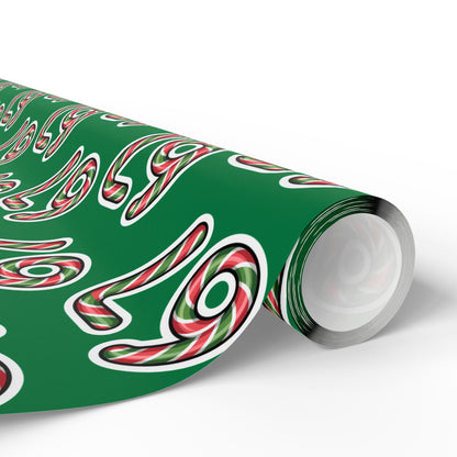 67 Candy Cane Green Merry Christmas meme Wrapping Papers - Santa Cartoon Funny Gift Wrap, Holiday Present, Six Seven