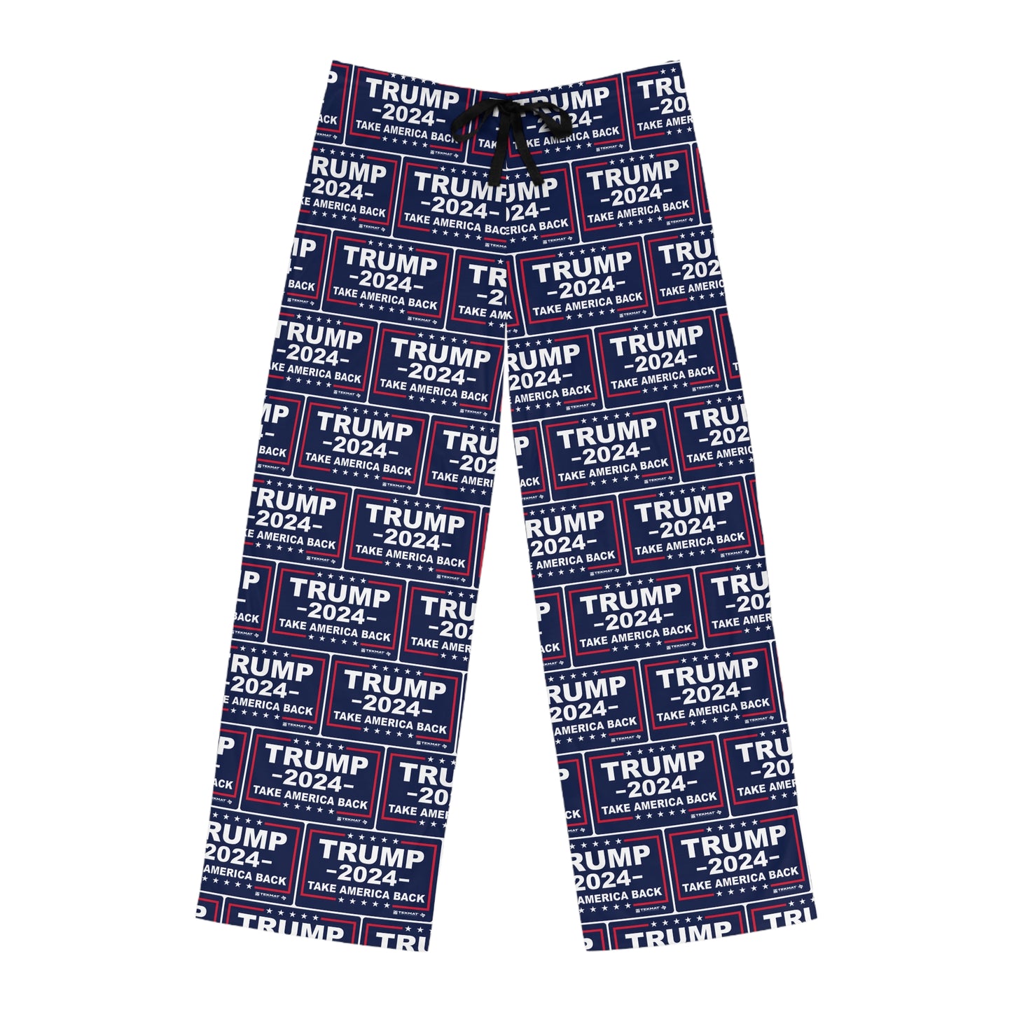 Trump Take America Back 2024 MAGA Drawstring Polyester Made in U.S.A. Men's Pajama Pants (AOP)