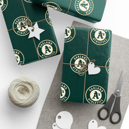 Oakland Athletics Baseball MLB Birthday Graduation Holiday Gift Wrapping Paper