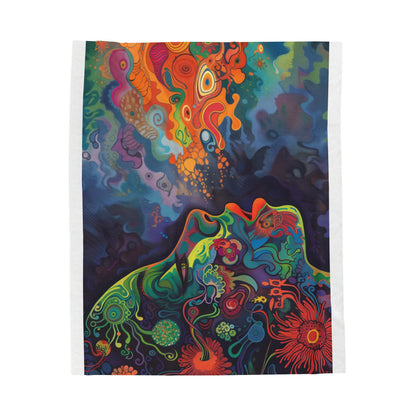 Trippy Girl Psychedelic Mushroom Warm Velveteen Plush Blanket