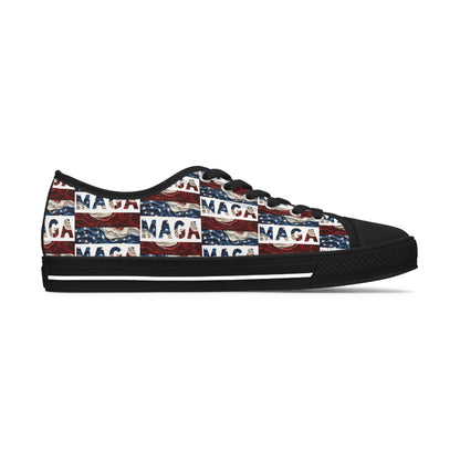 MAGA Trump Red white and blue All Over Print Women's Low Top Sneakers