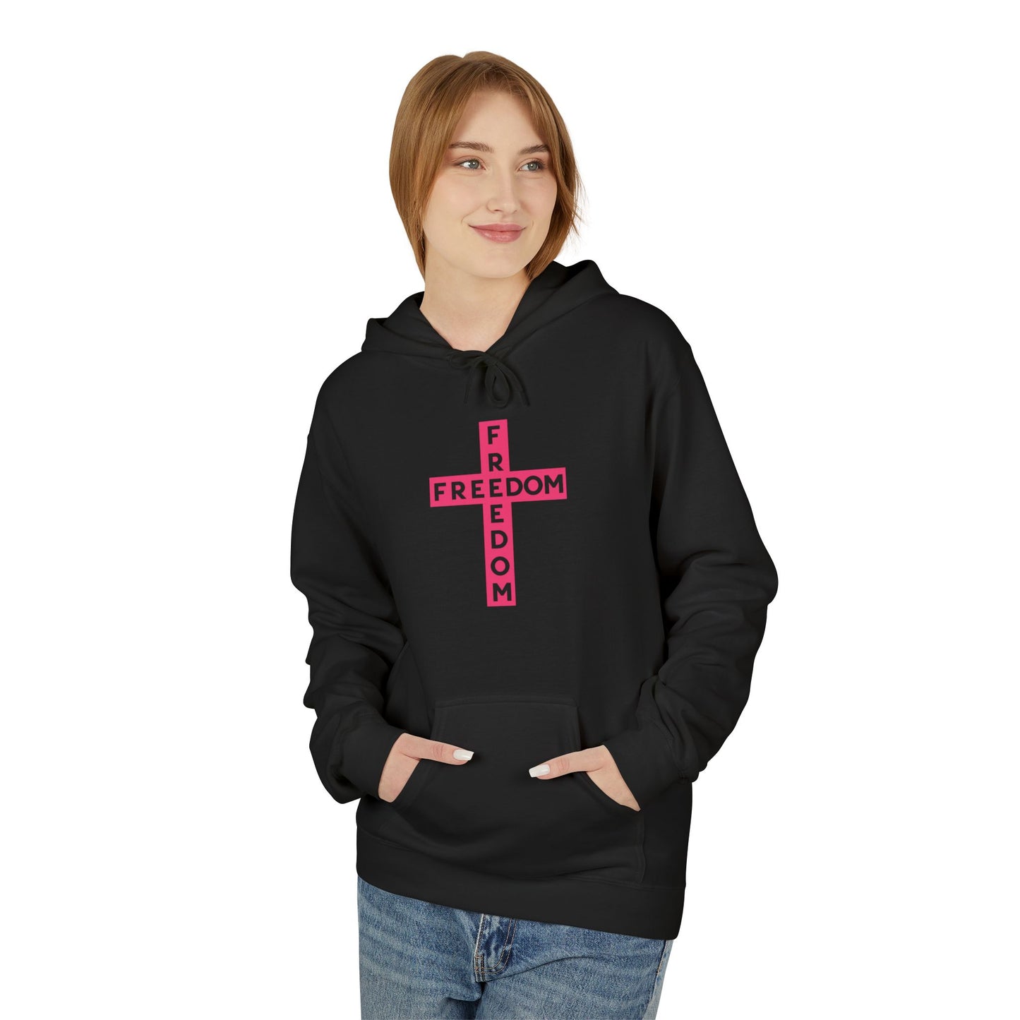 Freedom Cross Pink Hoodie Charlie Kirk Fan Gear