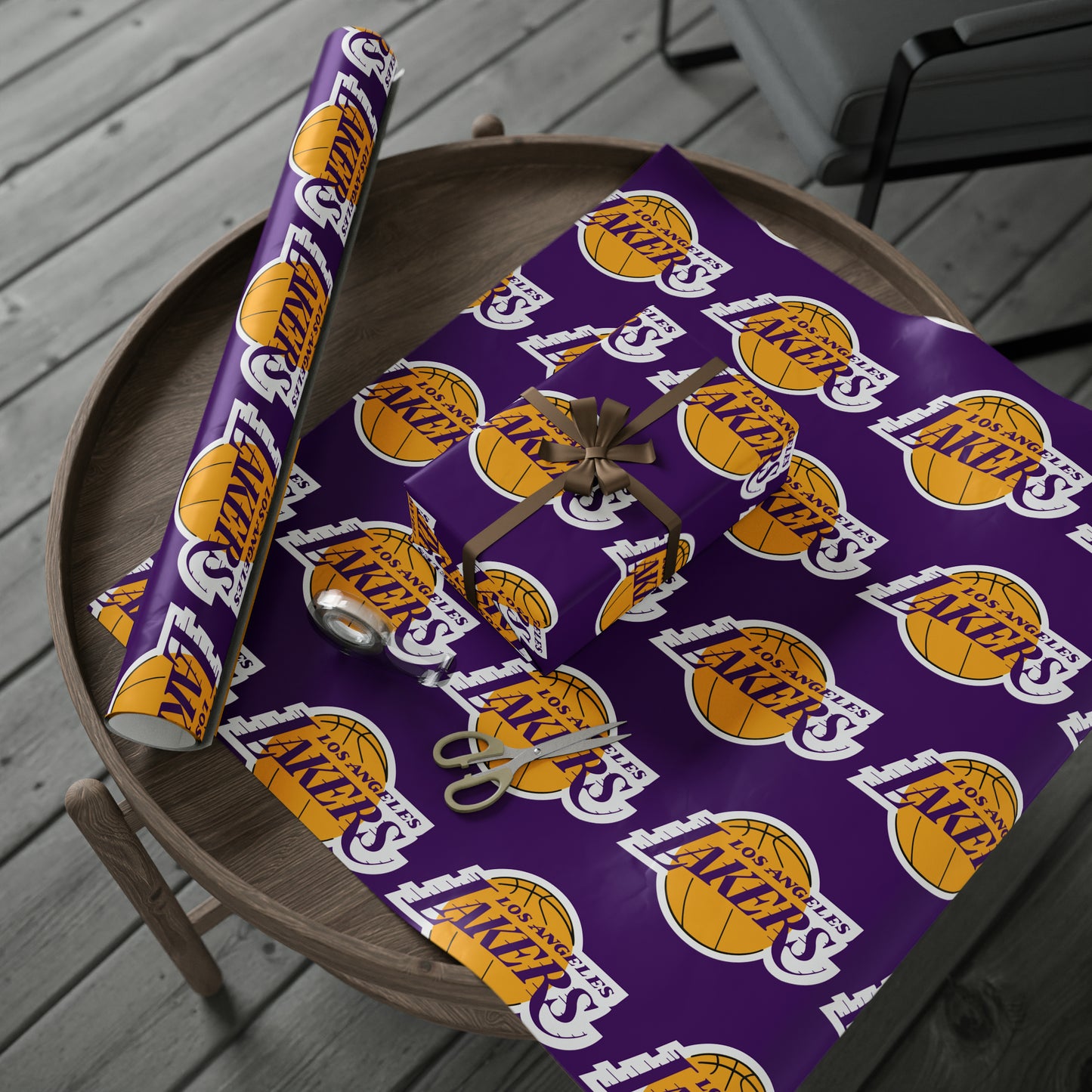 Los Angeles Lakers Logo Birthday Gift Wrapping Paper Basketball Holiday