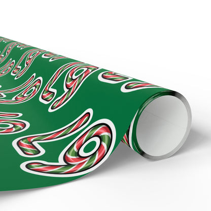 67 Candy Cane Green Merry Christmas meme Wrapping Papers - Santa Cartoon Funny Gift Wrap, Holiday Present, Six Seven